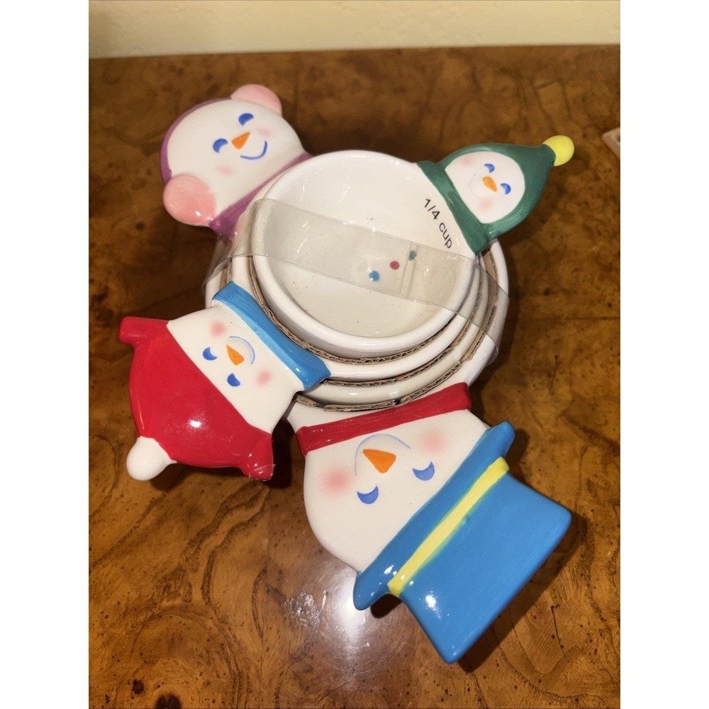 Winter Whimsey Christmas Measuring Cups Set Holiday Baking Kitchen Decor New